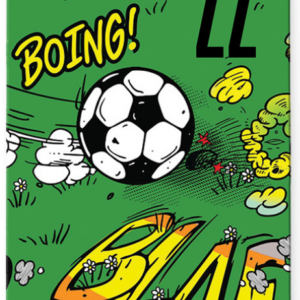 image of cartoon soccer bag tag for athletes and teams