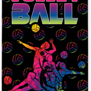 rainbow image of custom bag tag for volleyball players